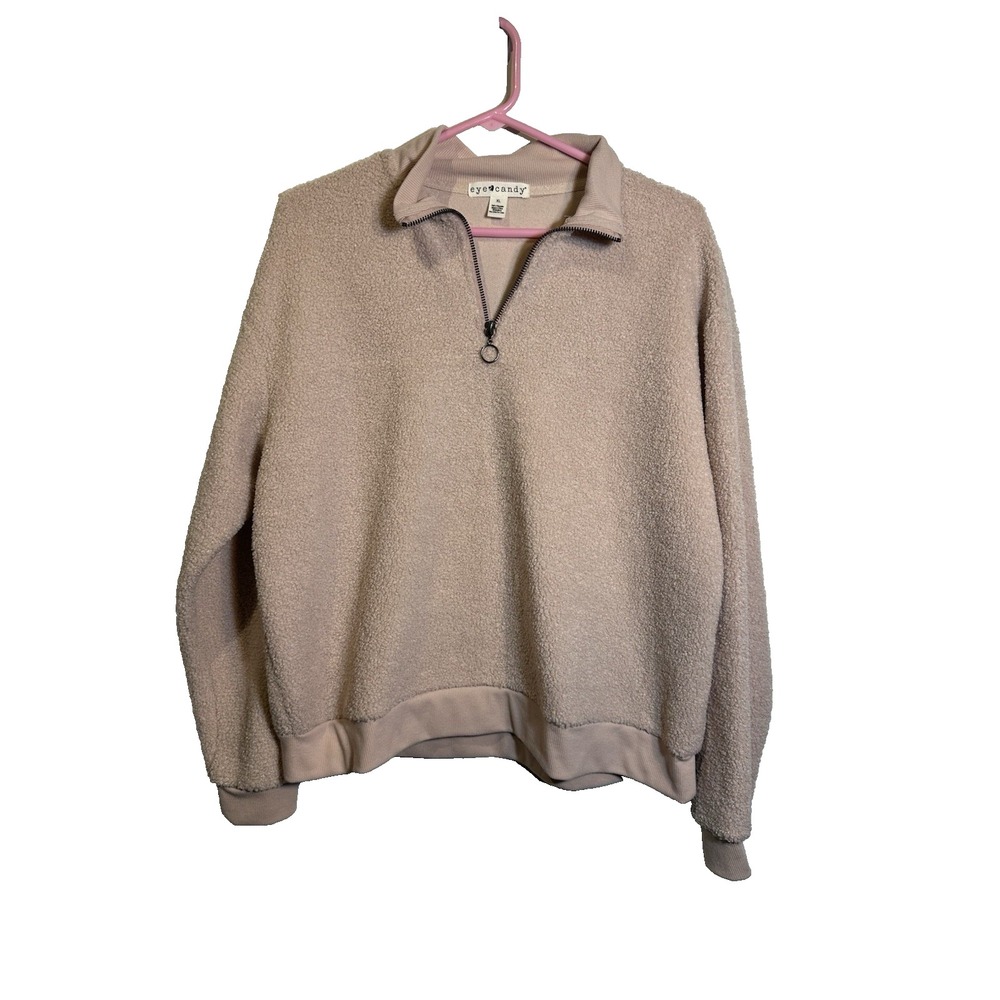 eye candy womens light pink long sleeve sweat‎ shirt size XL extra large